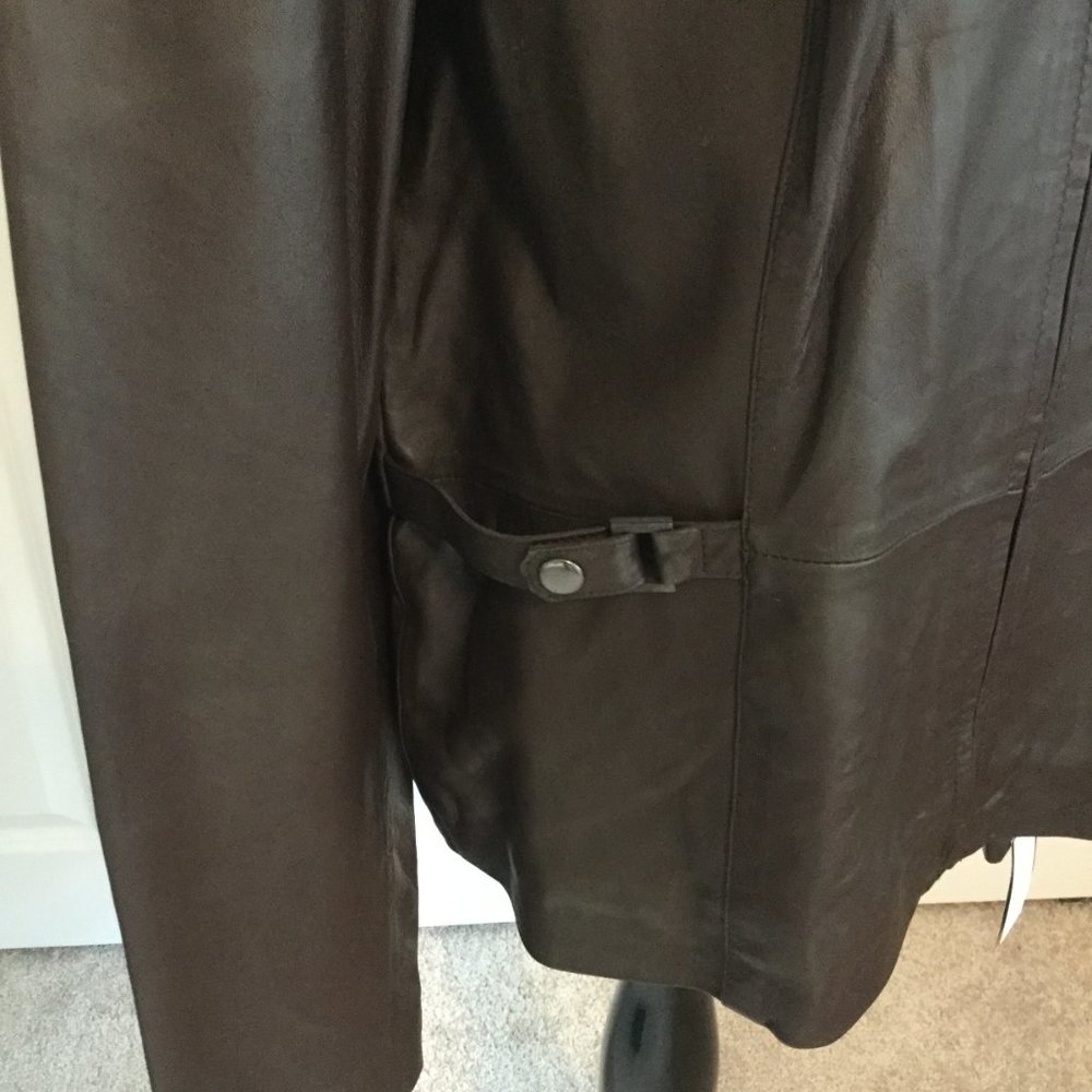 Vintage NWT brown leather jacket Style & Co. XL - Picture 2 of 3